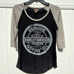 Women’s Harley Davidson jersey sleeve T Sz M